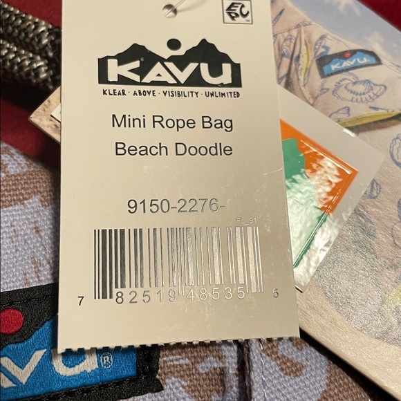 Kavu Mini Sling Bag with Pattern in Light Blue and Brown main image 4